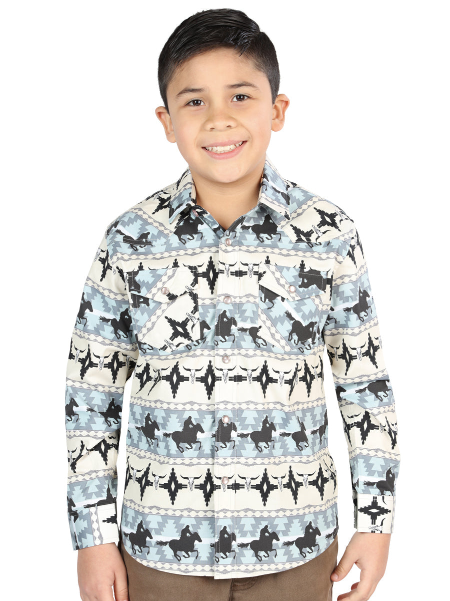Camisa informal de manga larga de Blue