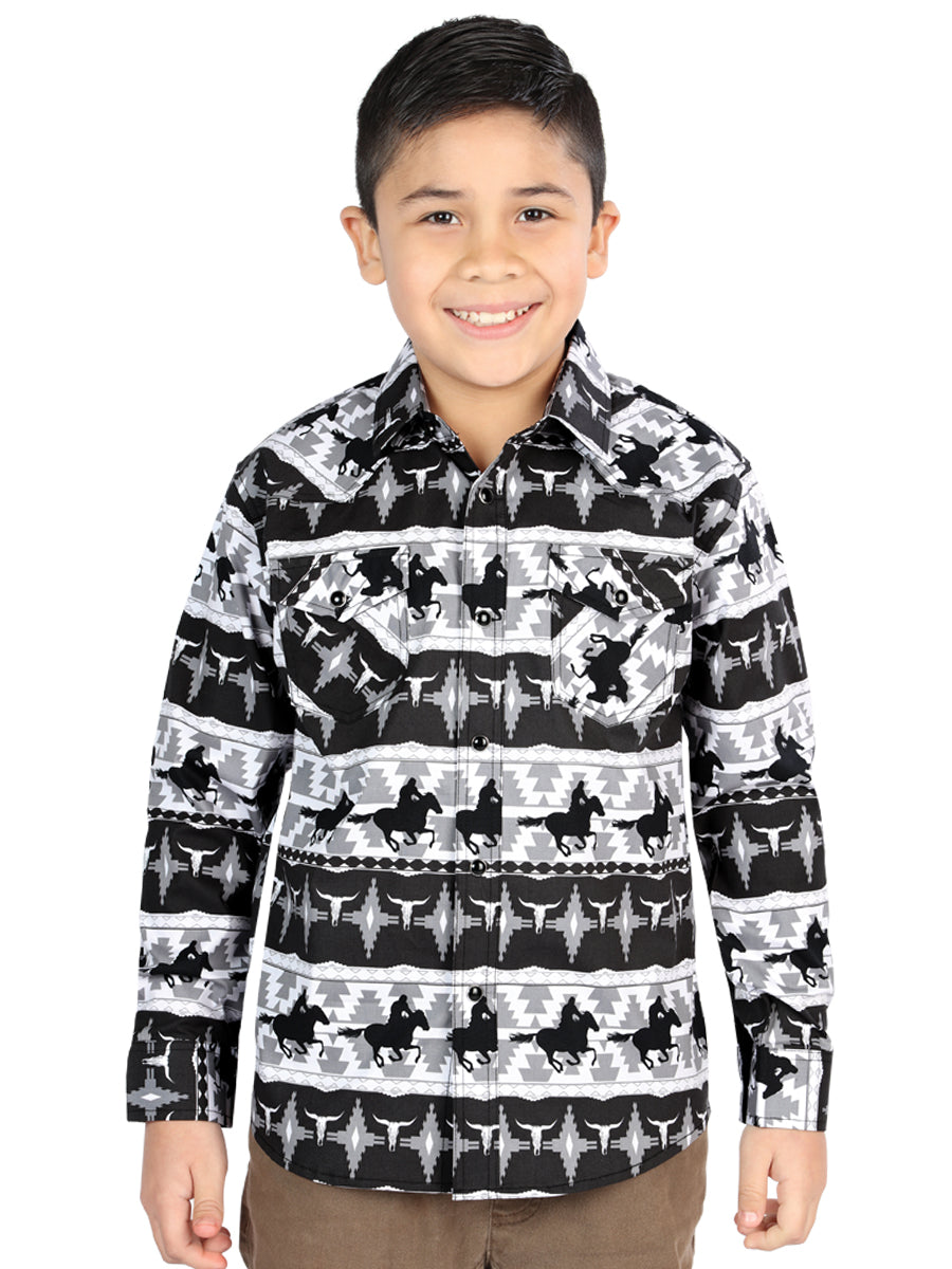 Camisa Casual de Manga Larga de El General Negra Mod. 44495