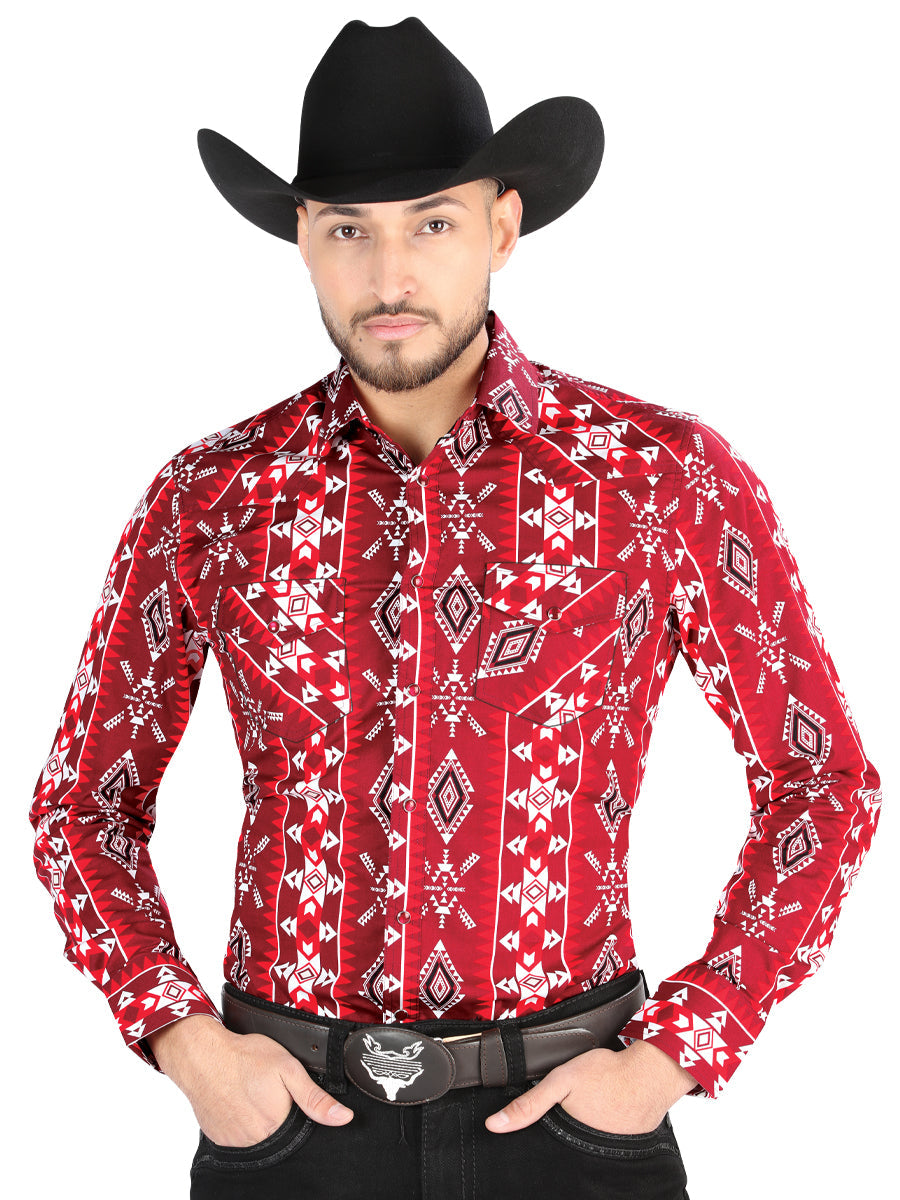 El General Casual Long Sleeve Shirt Red