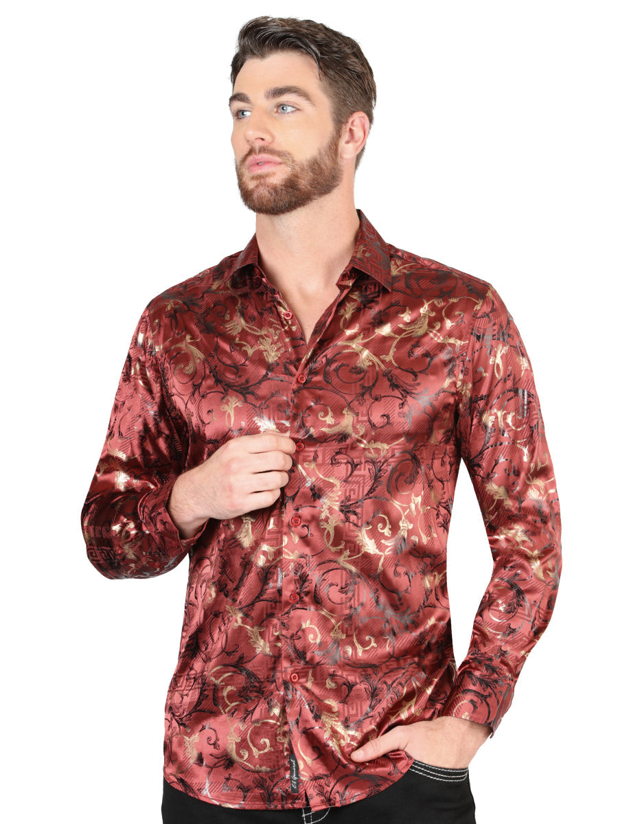 Burgundy Casual Long-Sleeve Shirt Mod. 44590