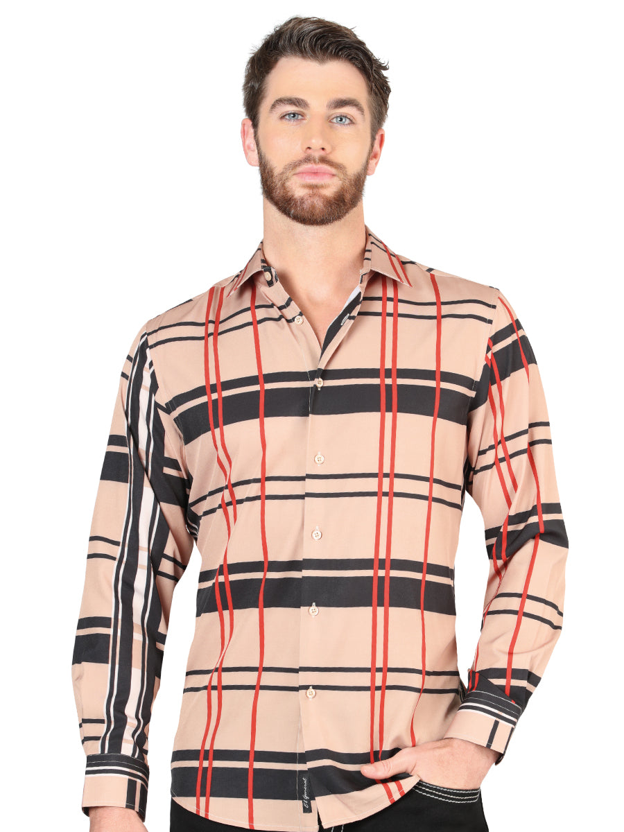 Khaki Casual Long-Sleeve Shirt