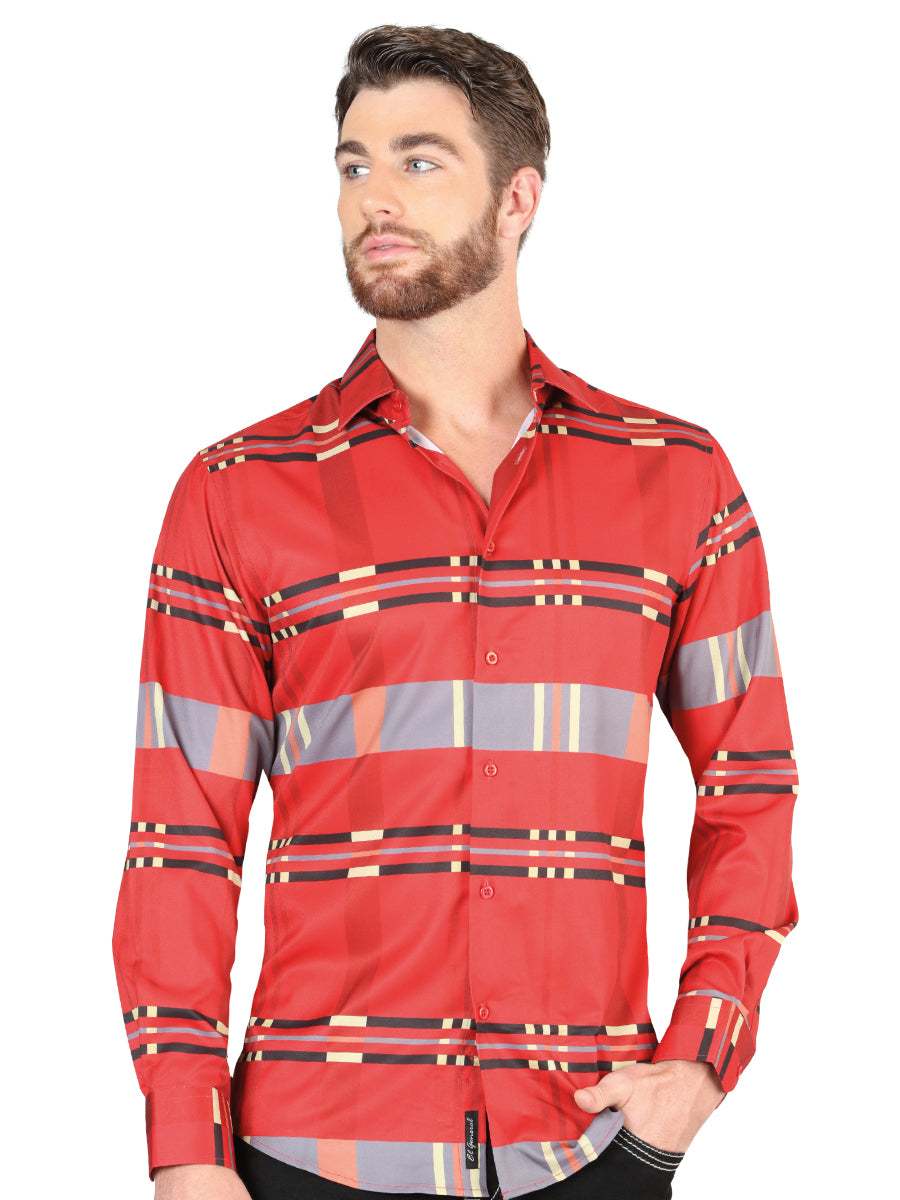 Red Casual Long-Sleeve Shirt Mod. 44601