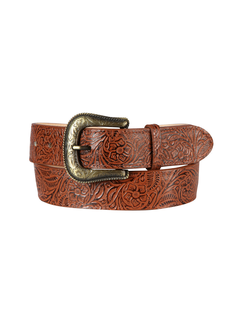 Women Denim Belt Chiseled Cognac