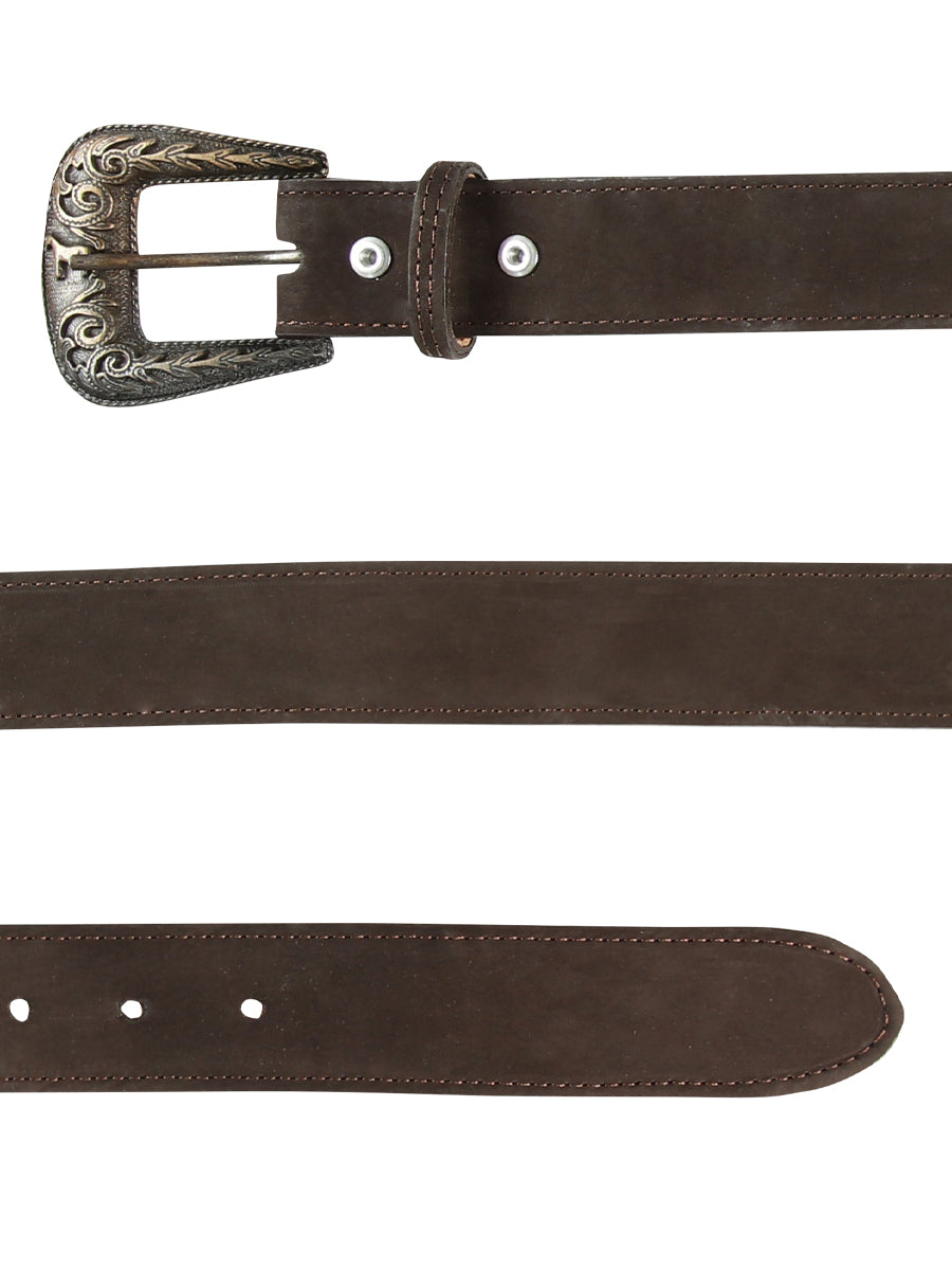 Women Denim Belt Nobuck Brown