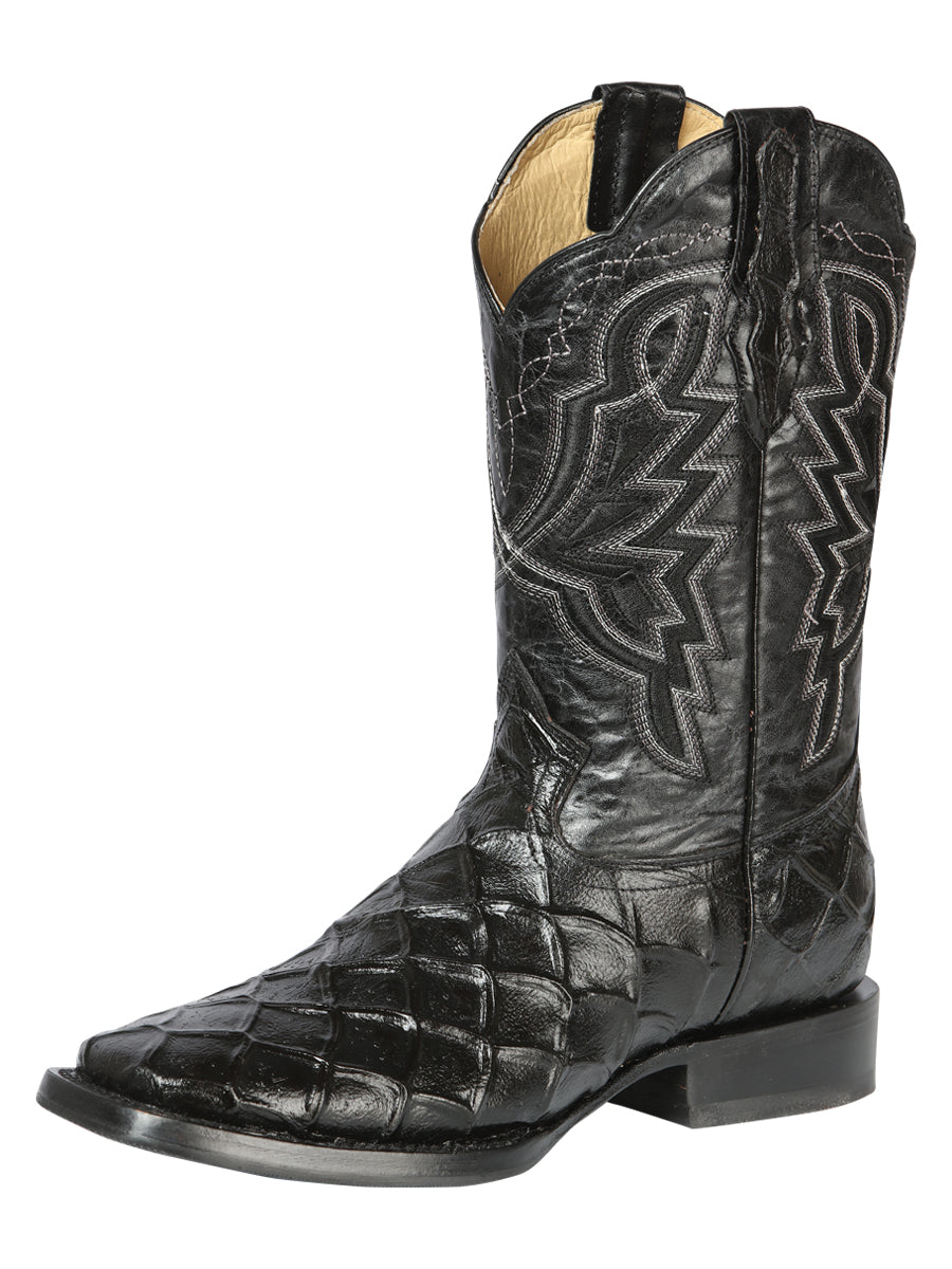 Bota Rodeo - Imitación. Pirarucú - Negro