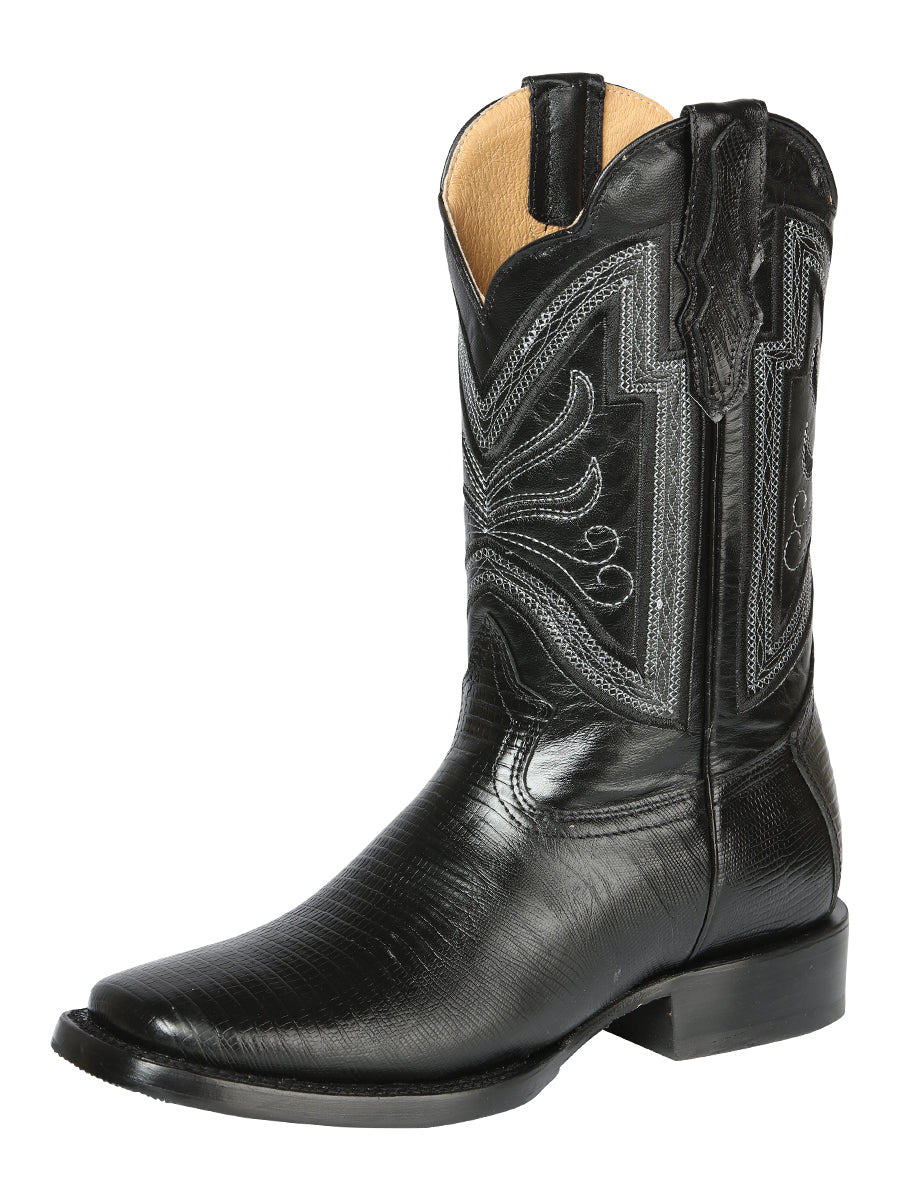 Bota de rodeo - Imit Lizard - Negro
