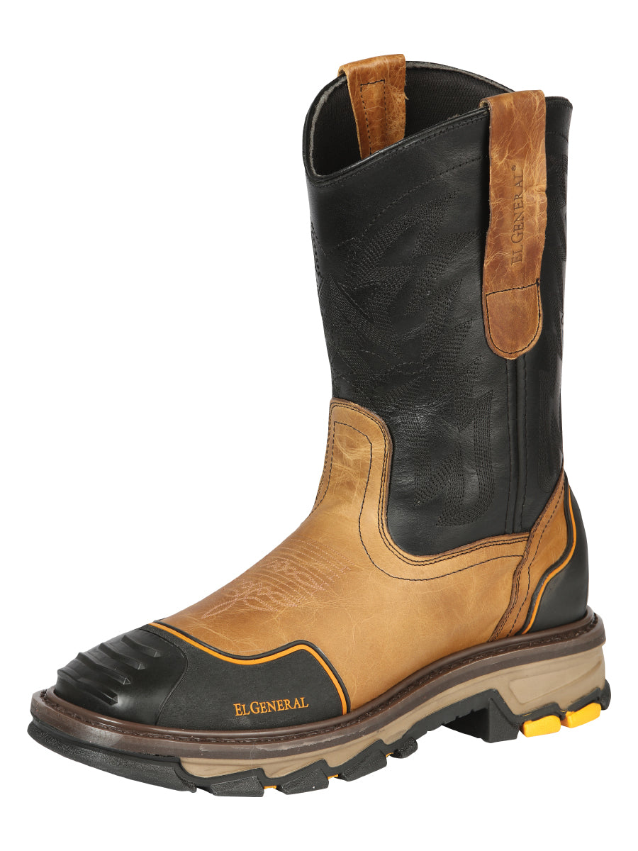 El General Men's Work Boot Crazy Leather Mantequilla