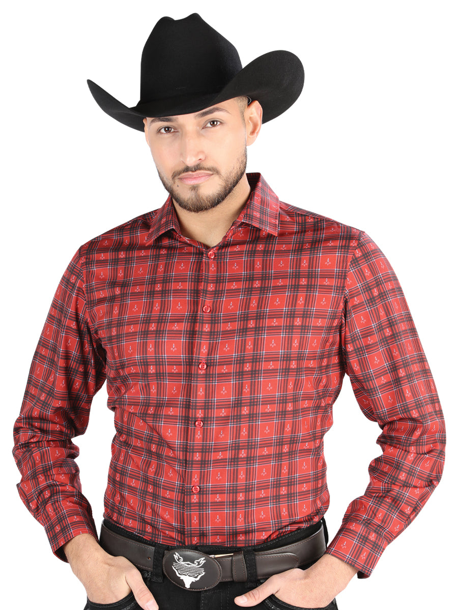 Casual Long Sleeve Shirt Red/Black Mod. 44705