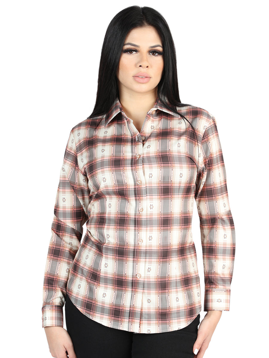 Casual Long-Sleeve Shirt - Orange Beige