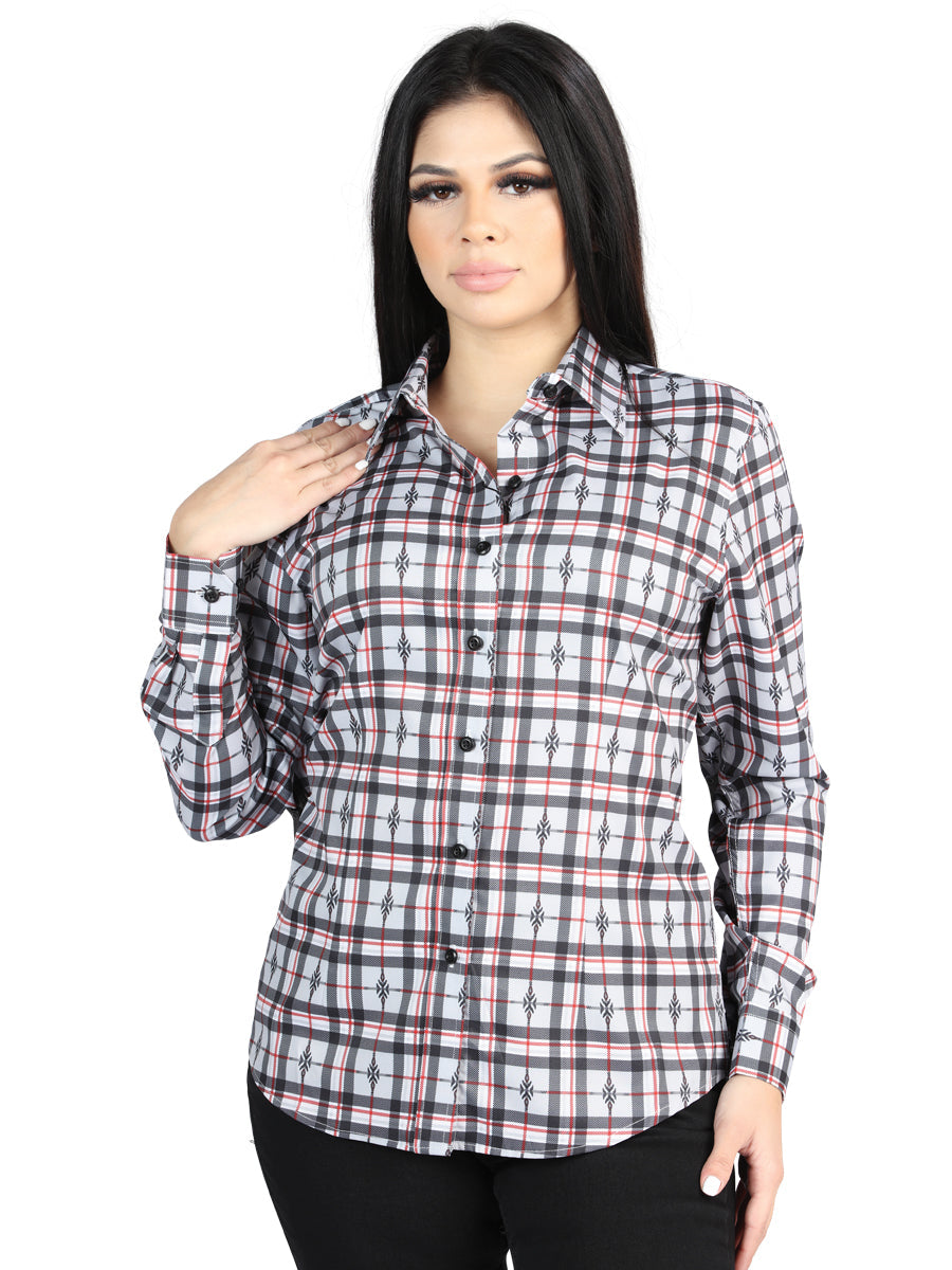Casual Long-Sleeve Shirt - Black/White