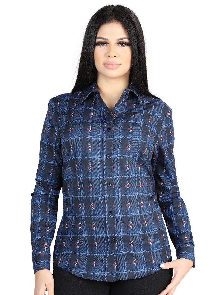 Casual Long-Sleeve Shirt - Black/Blue