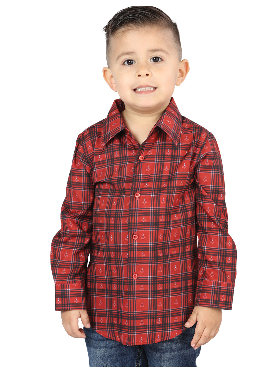 Camisa Casual Roja de Manga Larga Mod. 44739