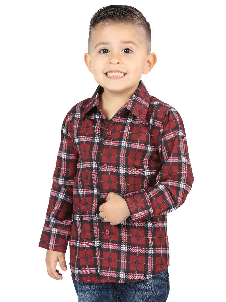 Red Casual Long-Sleeve Shirt