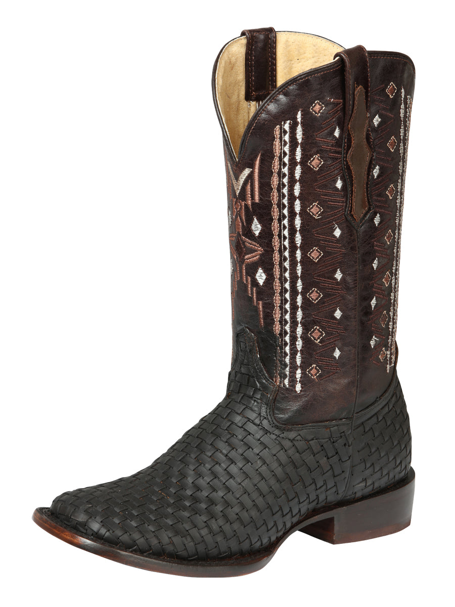 Botas de rodeo de cuero para hombre El General Petatillo Crazy Brown