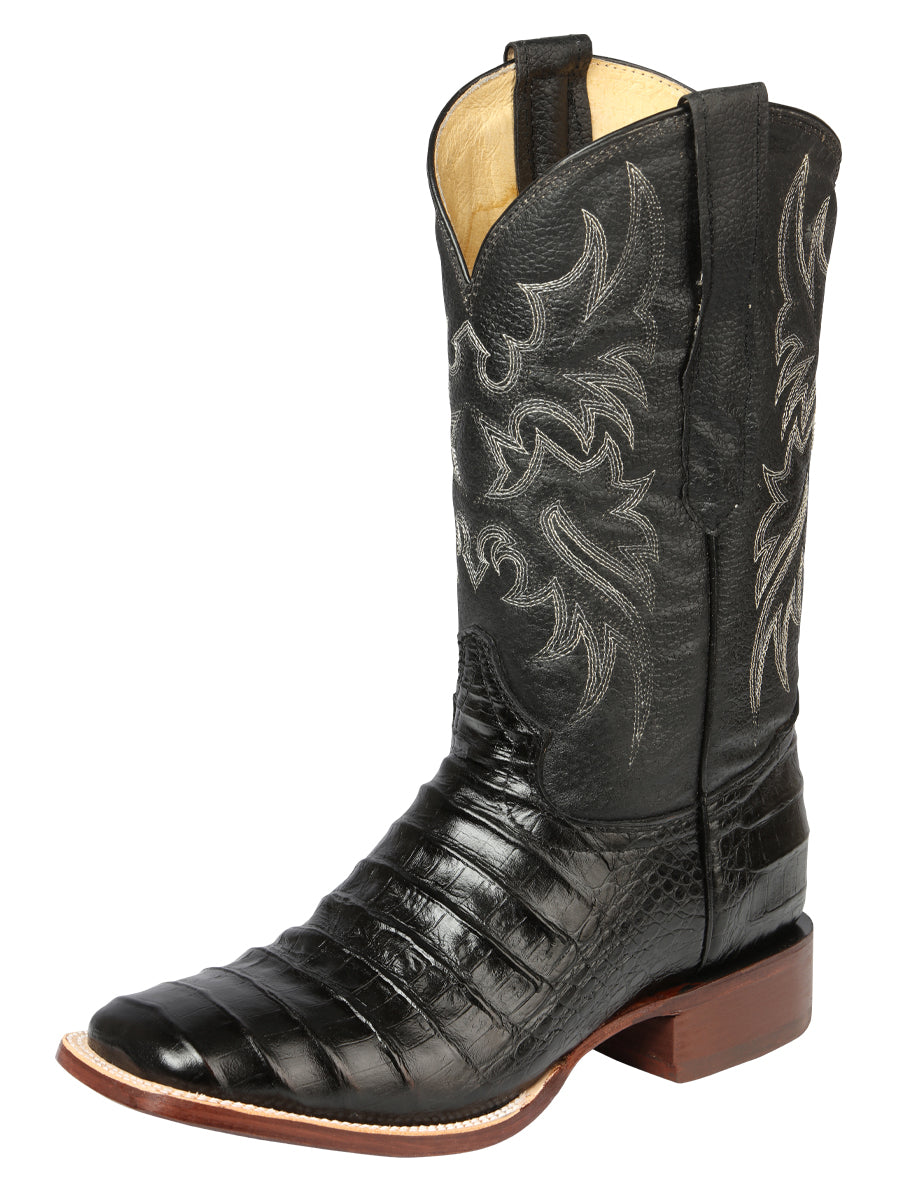 Rodeo - Printed Alligator leather boots - Black Mod. 44938