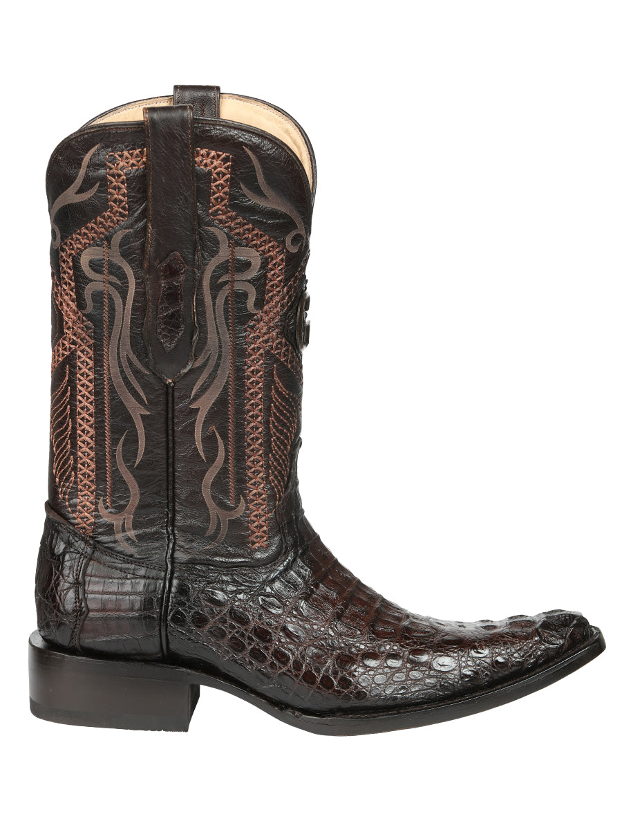 El General Mens Exotic Caiman Nuca Cowboy Boots Brown