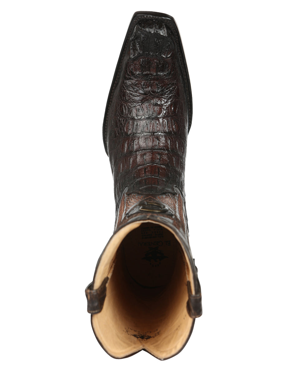 El General Mens Exotic Caiman Nuca Cowboy Boots Brown