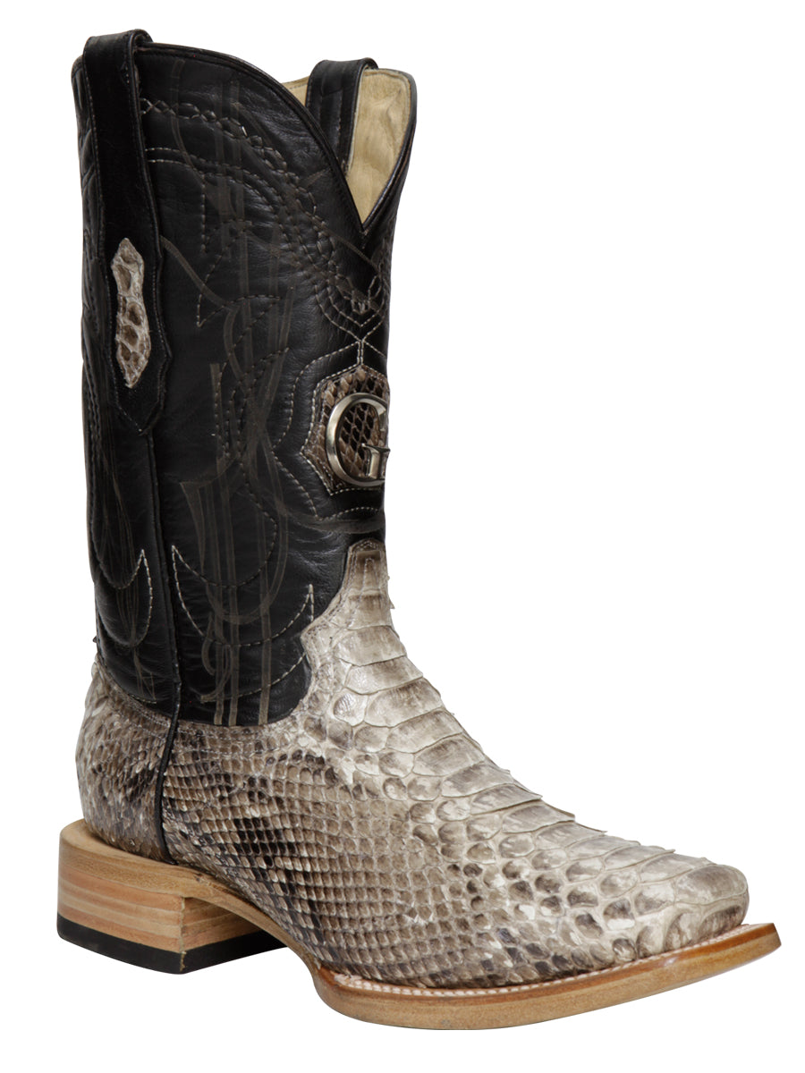 El General Men's Exotic Python Rodeo Boots Natural