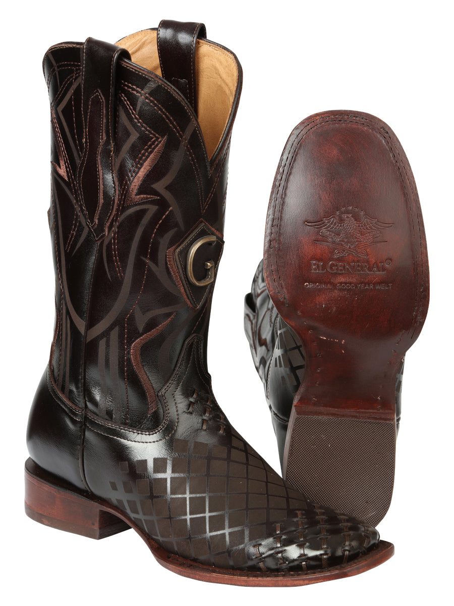 Mens Rodeo Boots El General Pull-Up Leather Brown