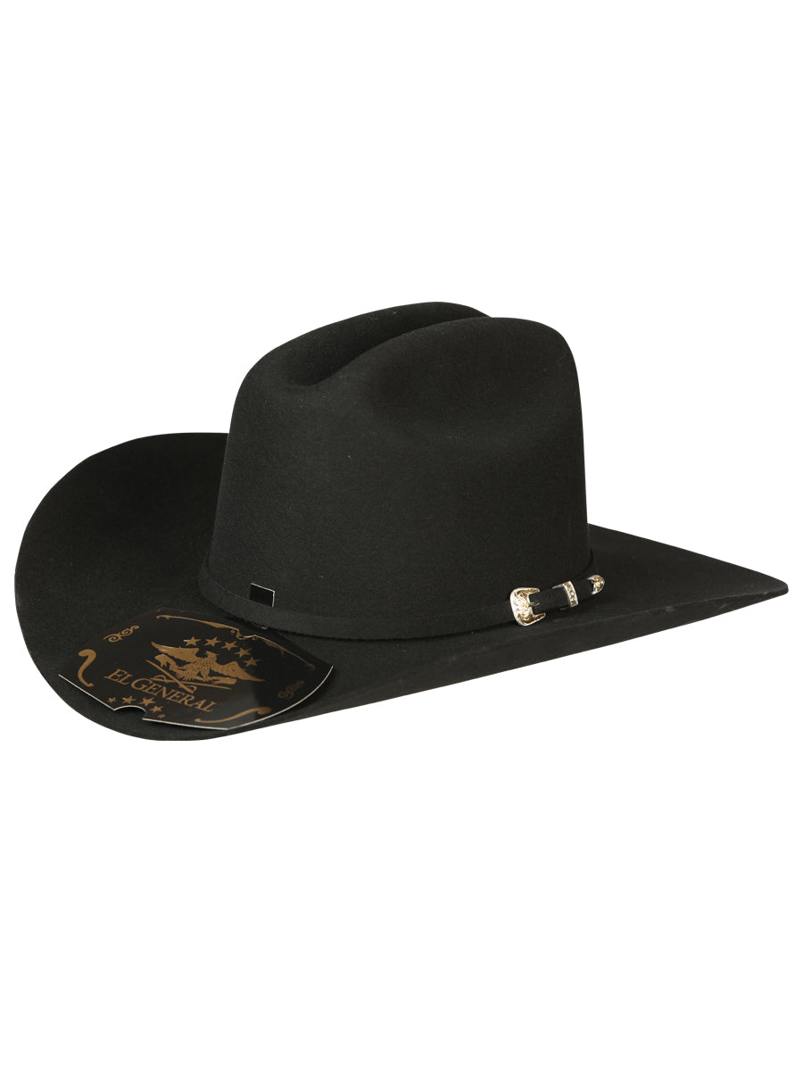 El General X Sinaloa Wool Cowboy Hat Black