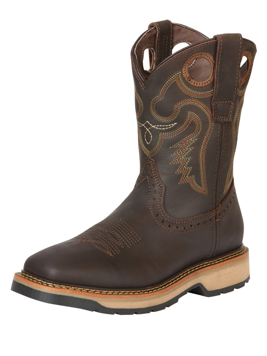 El General Men's Work Boot Grasso Leather Moka