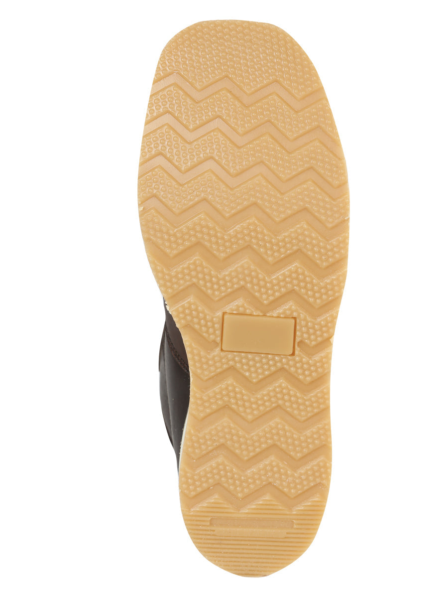 Sefeni Men's Double Zipper Shoe Crazy Leather Choco