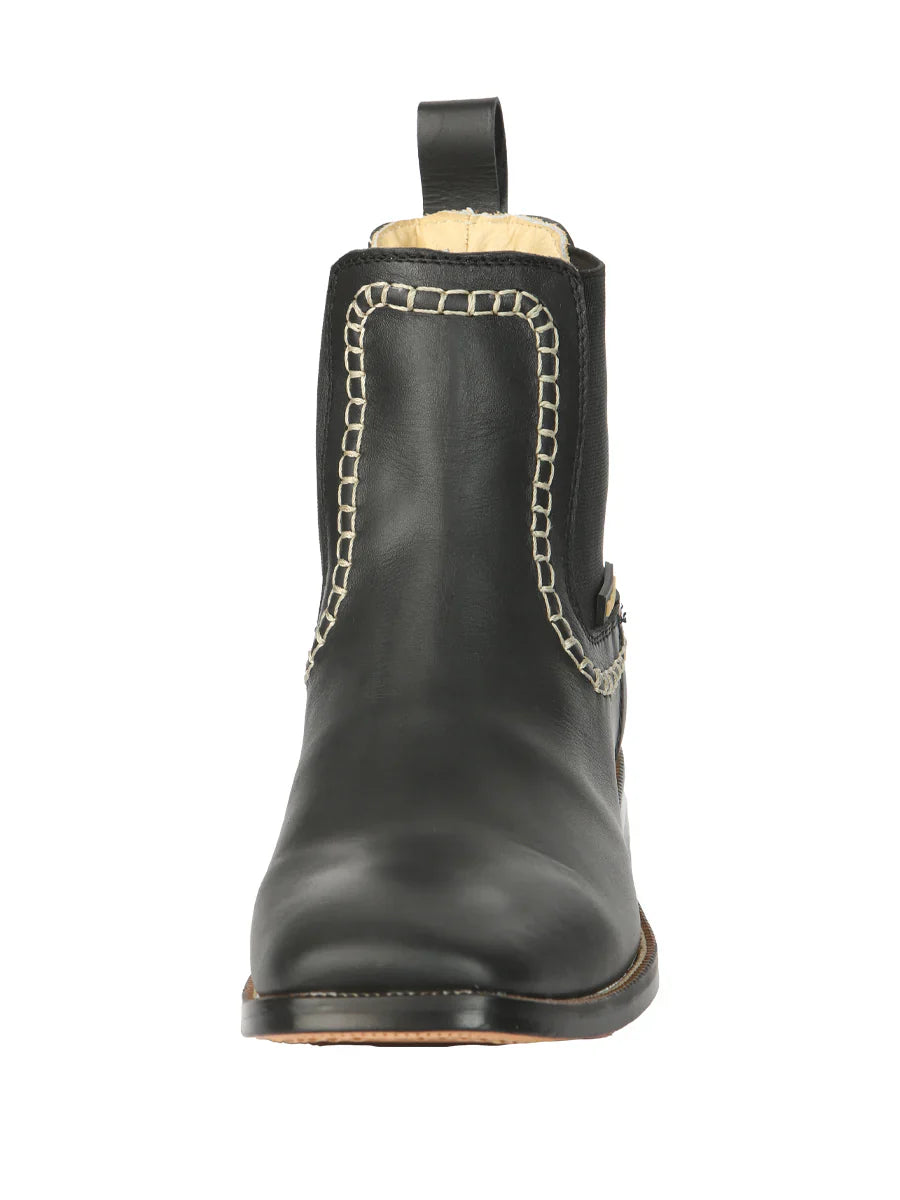 El General Men's Leather Ankle Boots Black