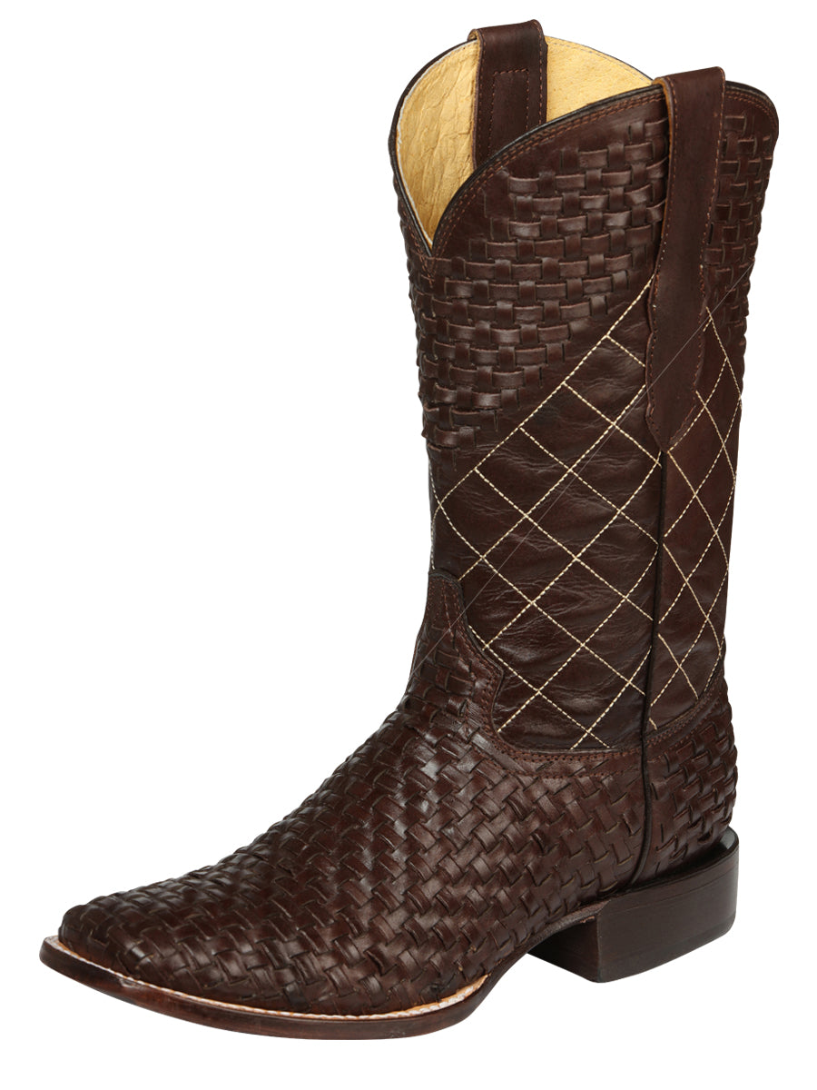 El General Men’s Rodeo Black Petatillo Woven Ankle Boots 45181