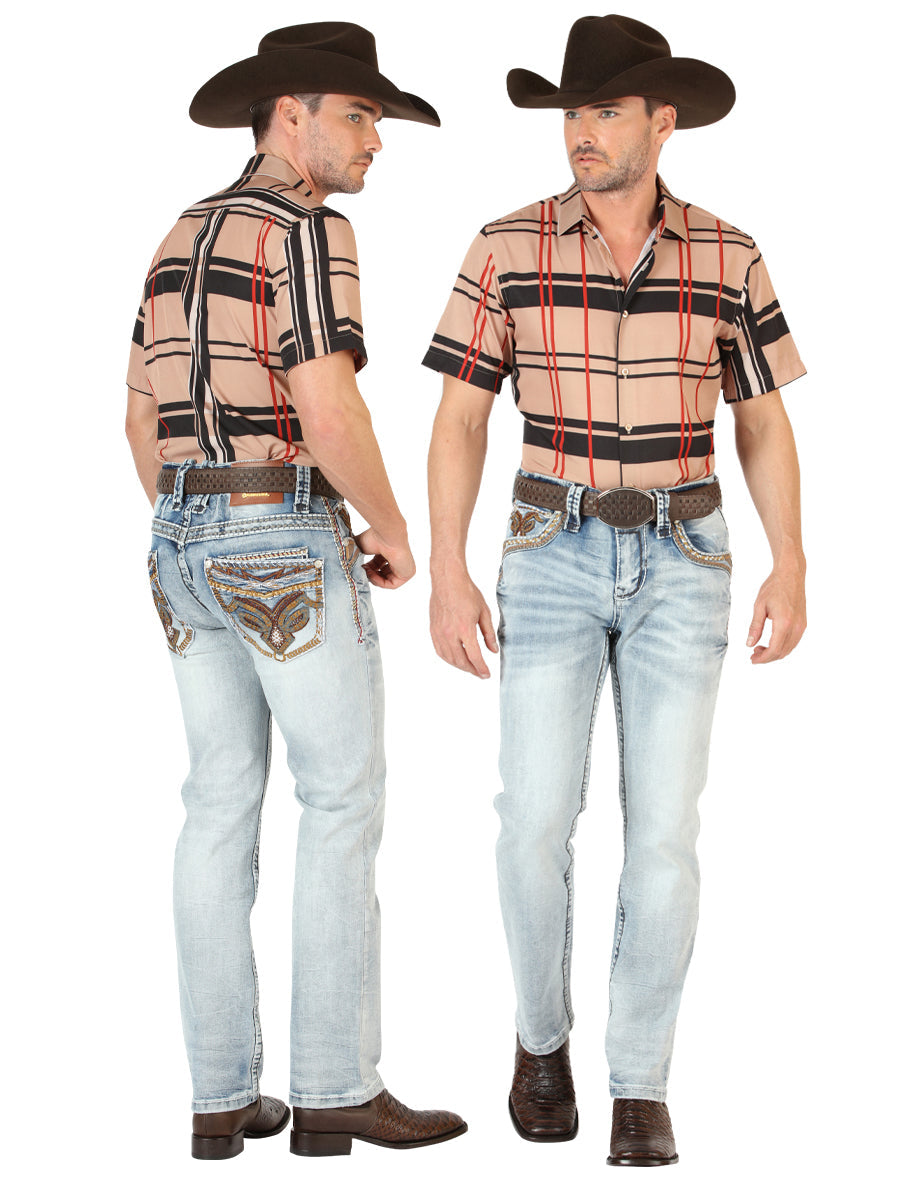 Centenario Men's Premium Denim Boot Cut Pants  Light Blue