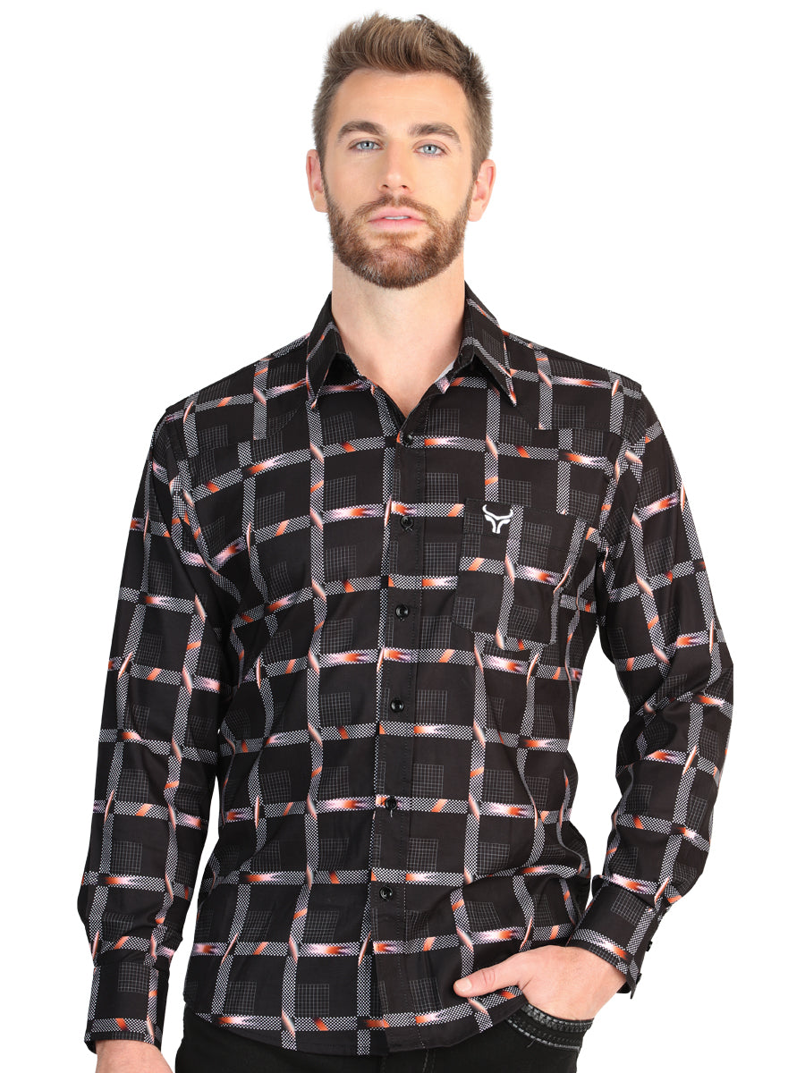 El General Mens Long Sleeve Western Shirt - Black