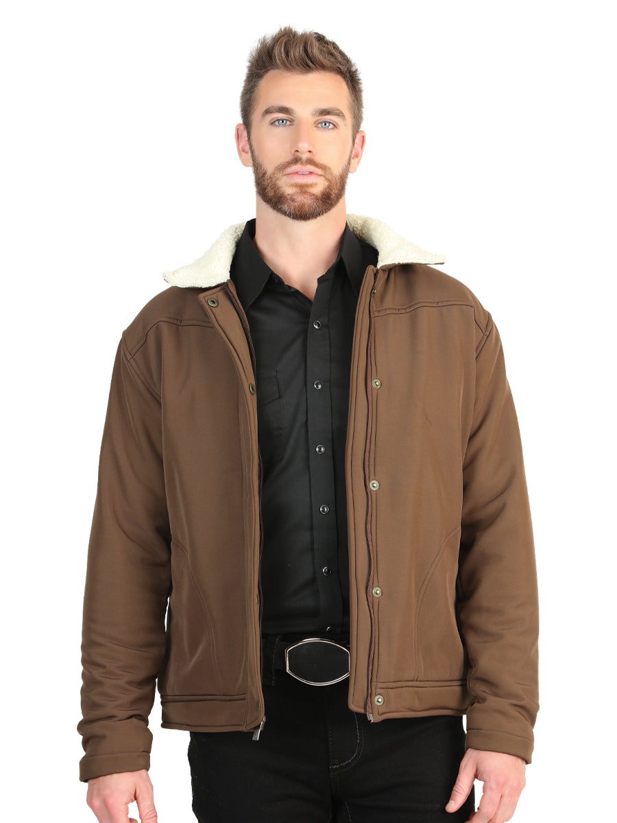 El General Men’s Brown Sherpa-Lined Soft Shell Jacket