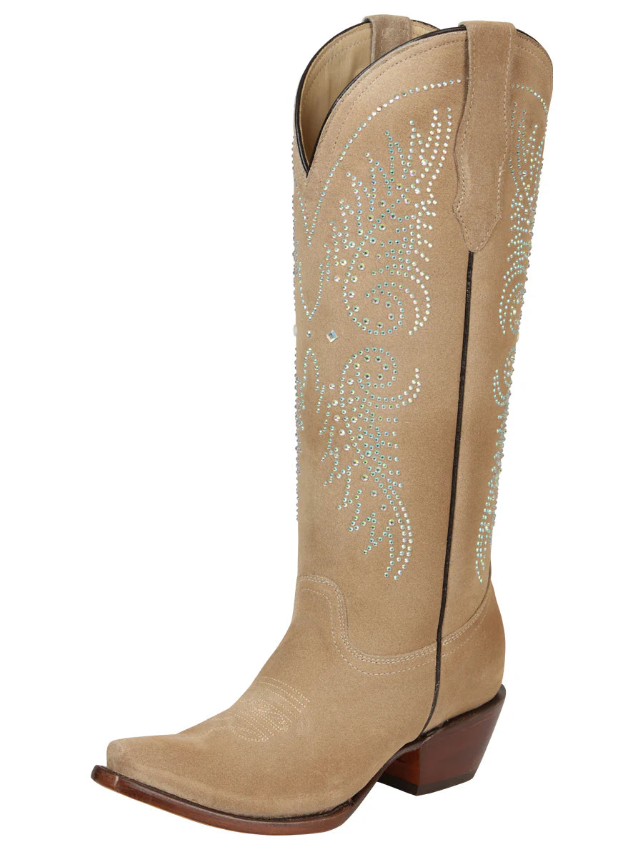 El General Women’s Western Cowboy Suede Tall Boots - Tuscani