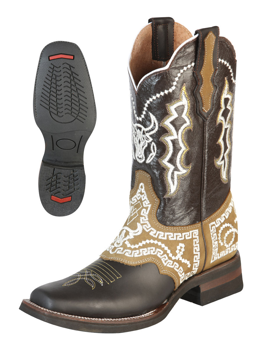 Rodeo Boot - Crazy Brown with Embroidery