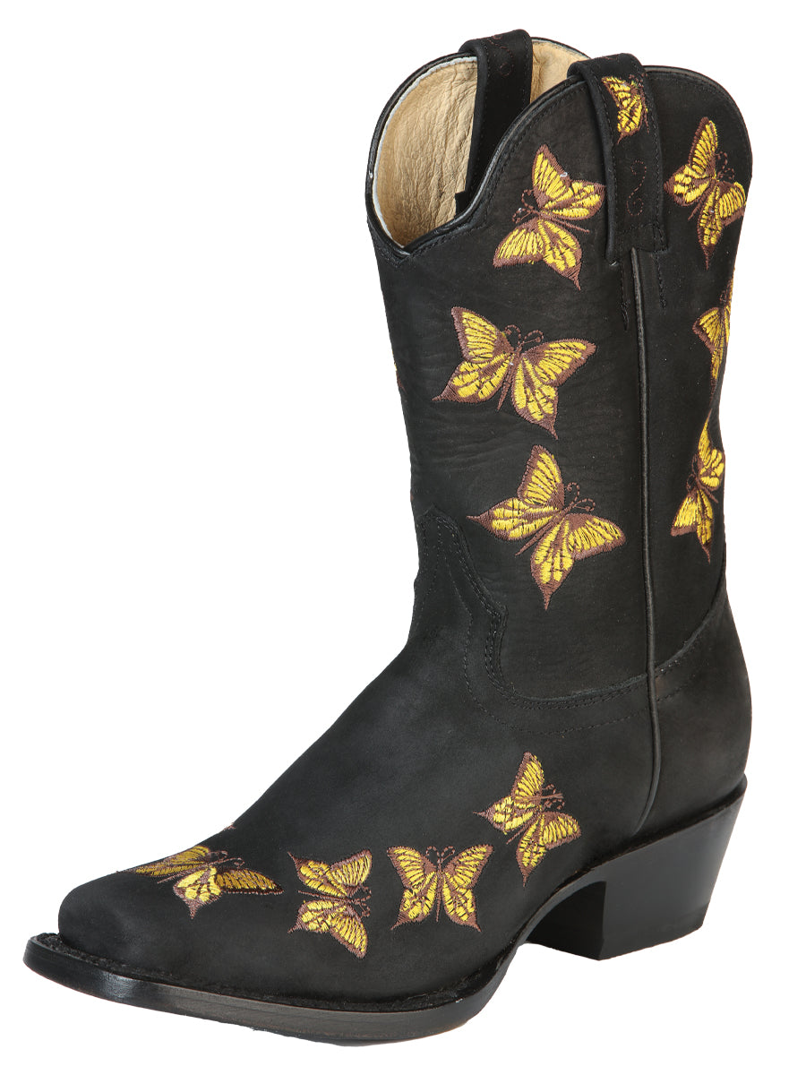 Womens Rodeo Boot Nobuck Black