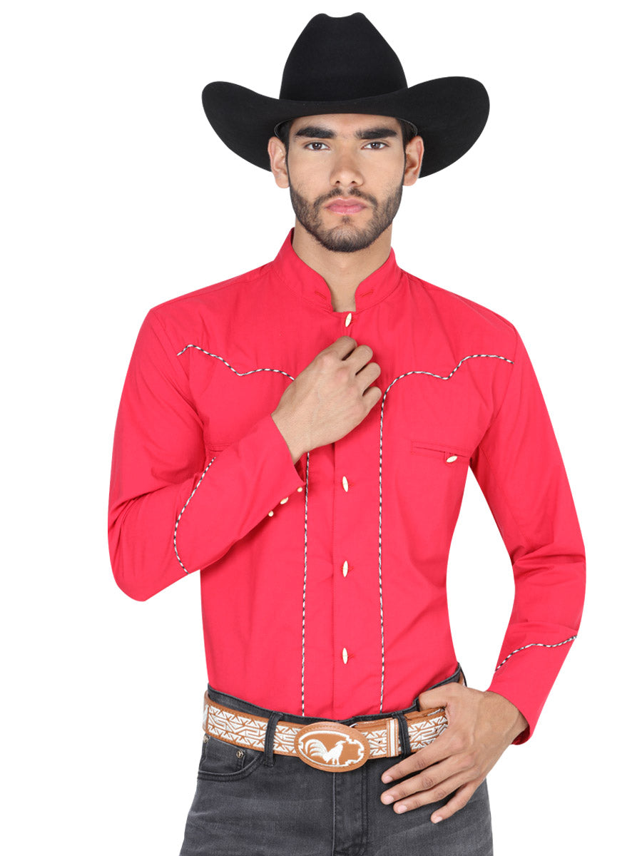 Red Western Long Sleeve Shirt