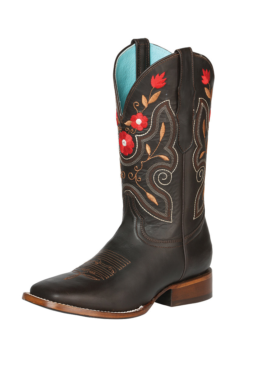 Woman Cowboy boot Leather Napa Brown