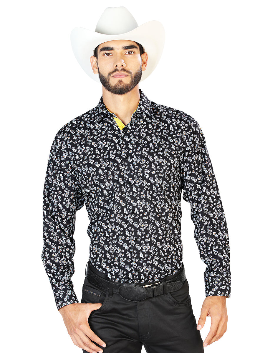 Camisa casual negra de manga larga Mod. 126264