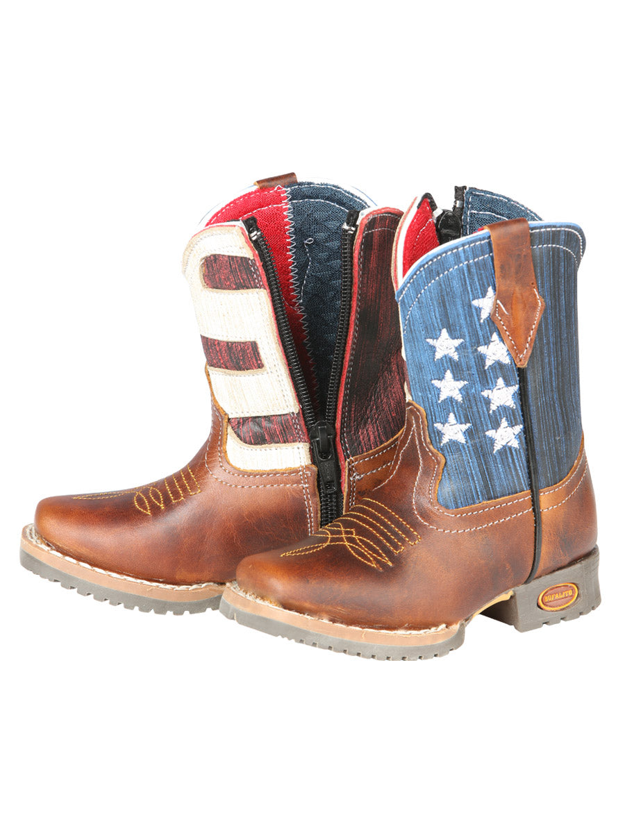 Brown USA Cowboy Boot for Children