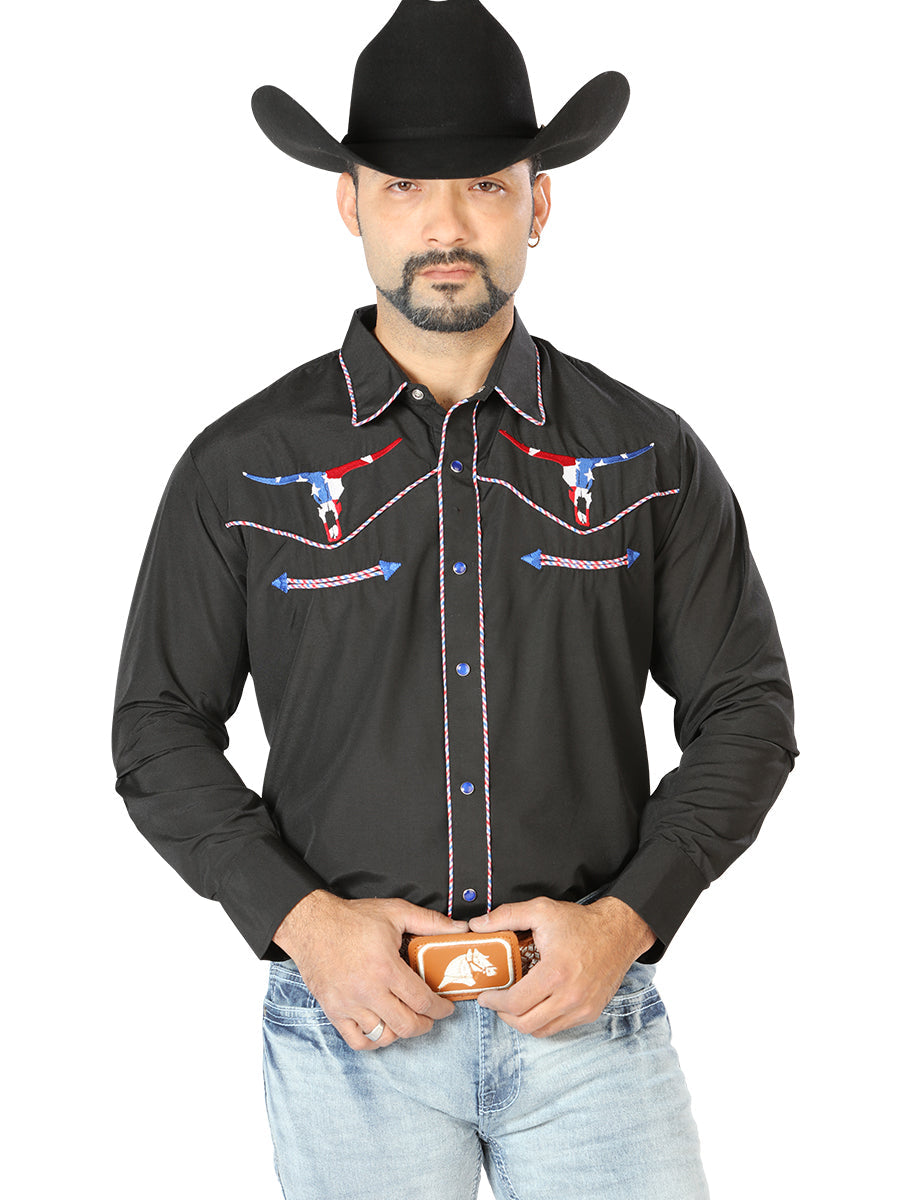 El Señor de los Cielos Embroidery Shirt Black