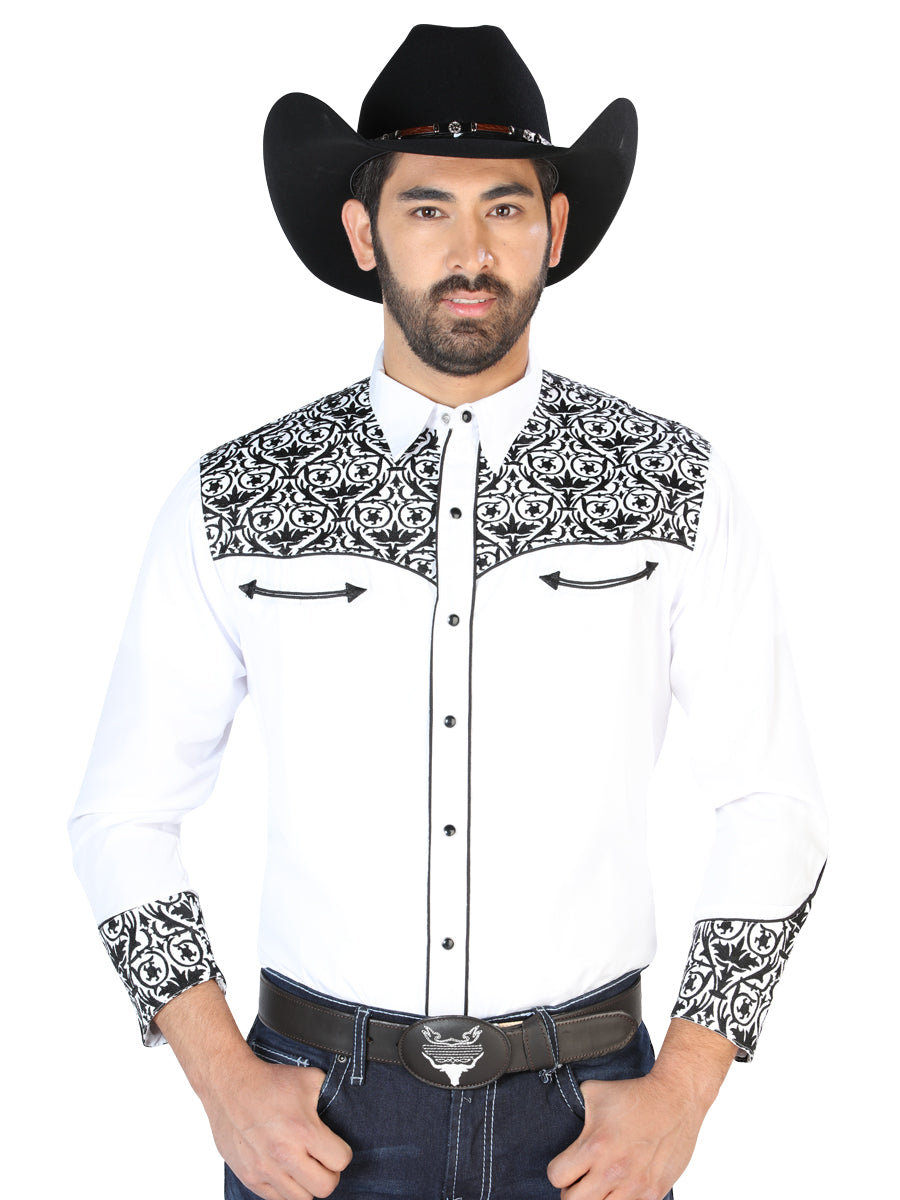 Senor De Los Cielos Embroidery Shirt Black/Red 44344 main image 1