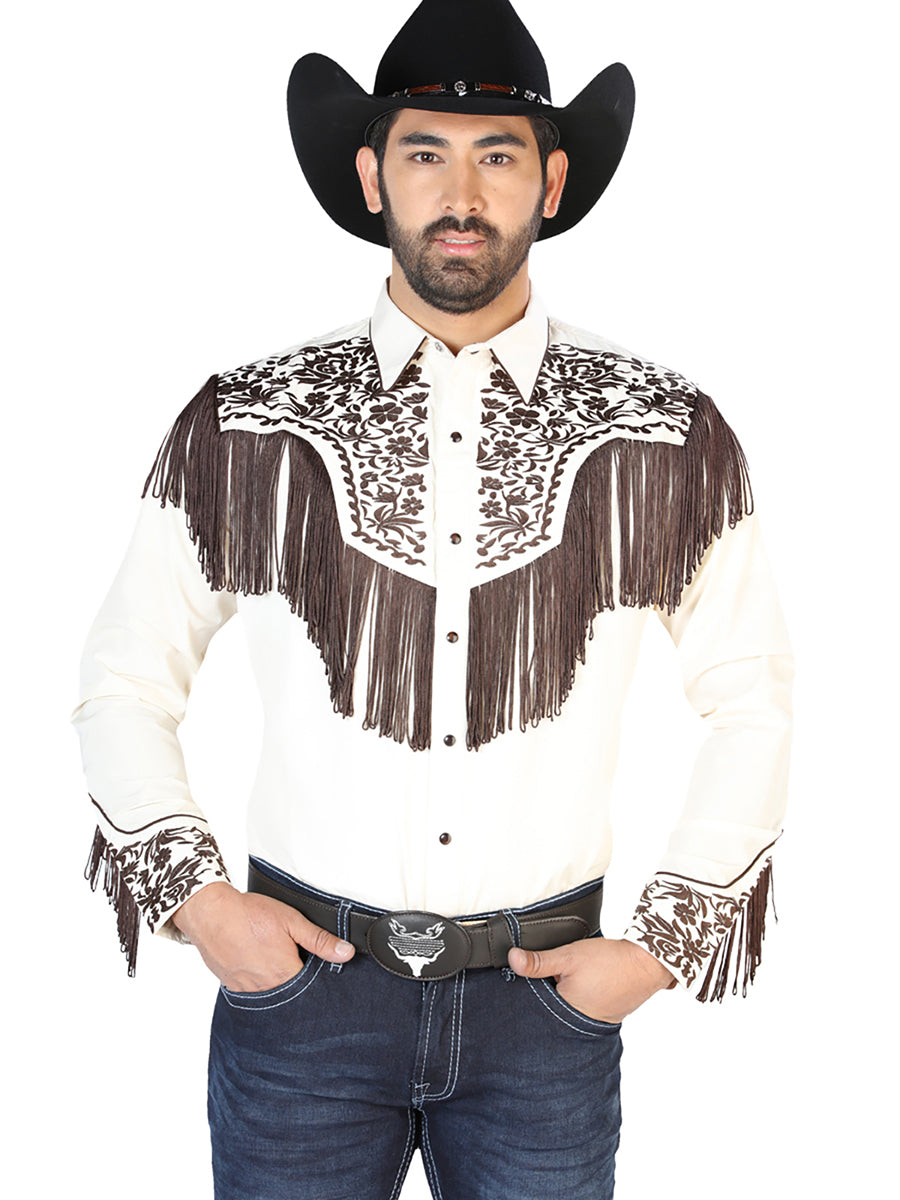 El Señor de los Cielos Embroidery Shirt Beige/Brown