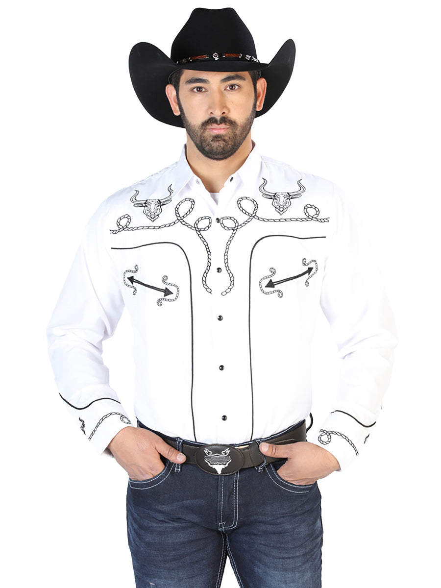 El Señor de los Cielos Embroidery Shirt Bulls White/Black