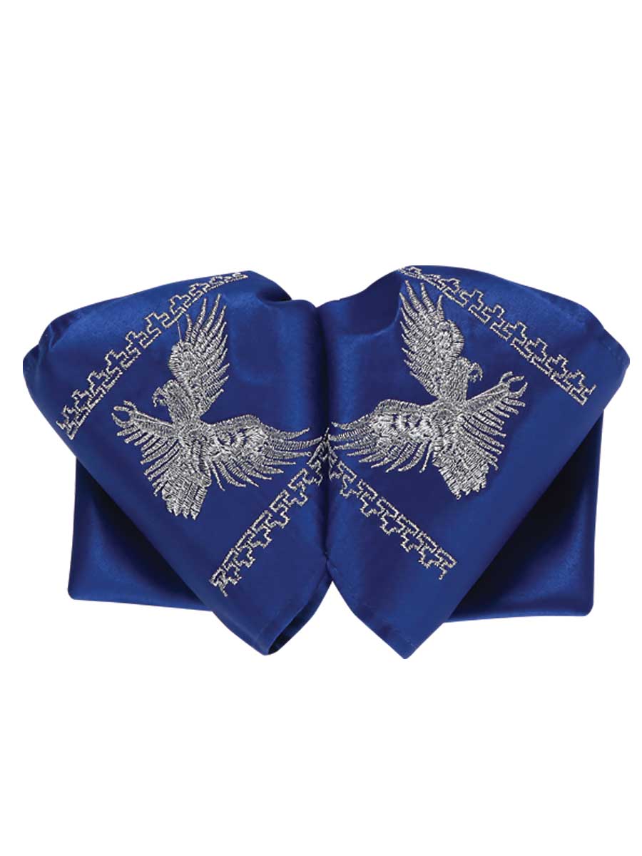 Mexican Charro Bow Tie 100% Polyester Royal Blue/Silver