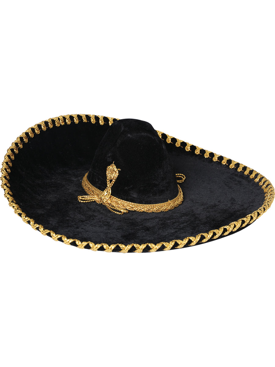 Mexican Charro Hat Velvet Black/Gold