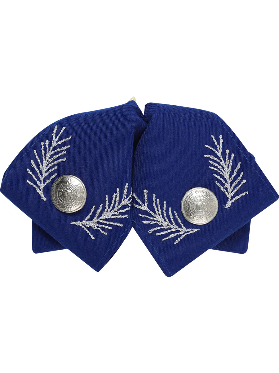 Lazo Charro Bordado Artesanal 100% Poliéster Azul Rey/Plata