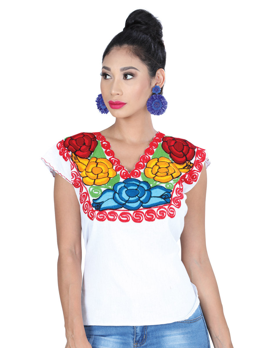 Artisanal Embroidered Blouse 100% Cotton White