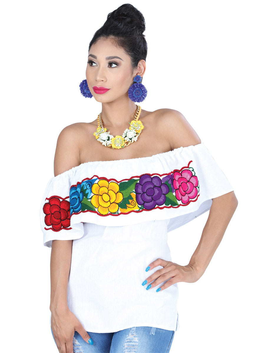Artisanal Embroidered Blouse 100% Cotton White
