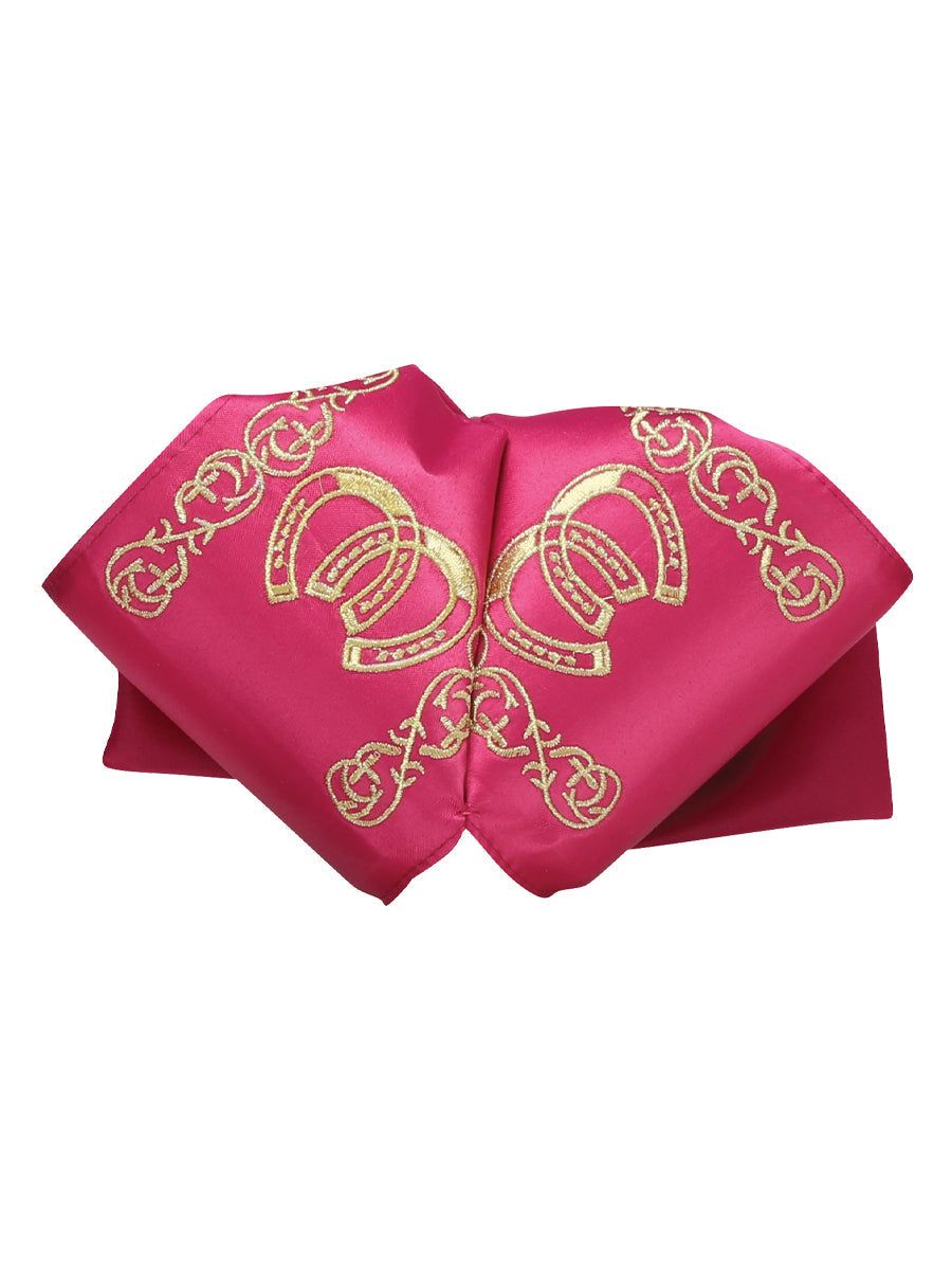 Pajarita Charra Mexicana 100% Poliéster Fucsia/Dorado