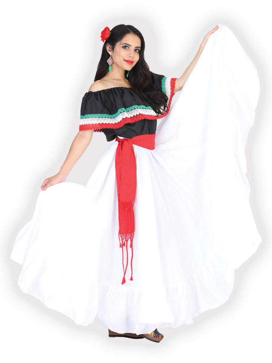 White Dancing Skirt Doble Vuelo