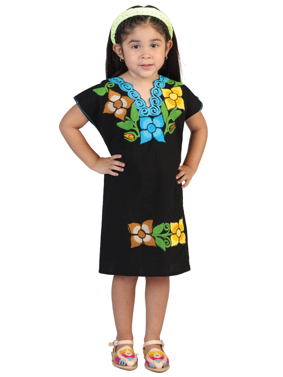 Mexican Girl's Dress Black